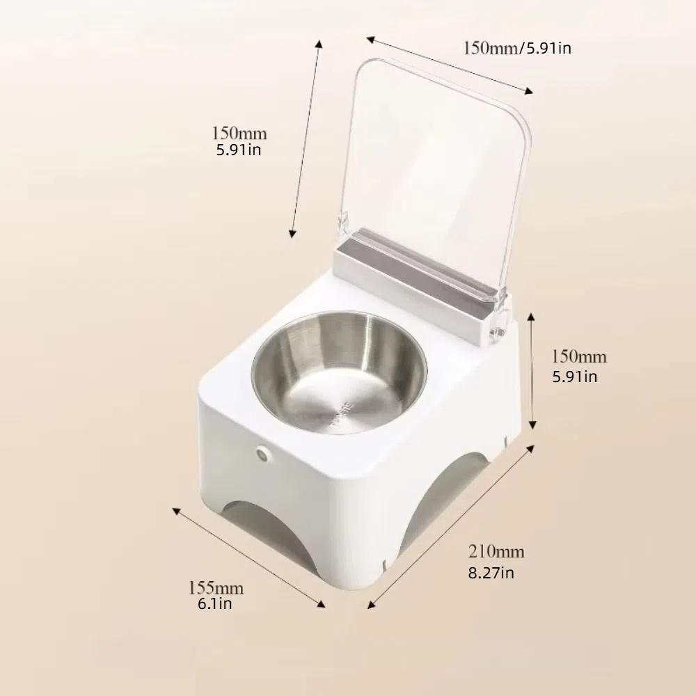 Dust-proof Automatic Cat Food Dispenser Auto Open Cover Infrared Sensor Pet Feeder  for Indoor