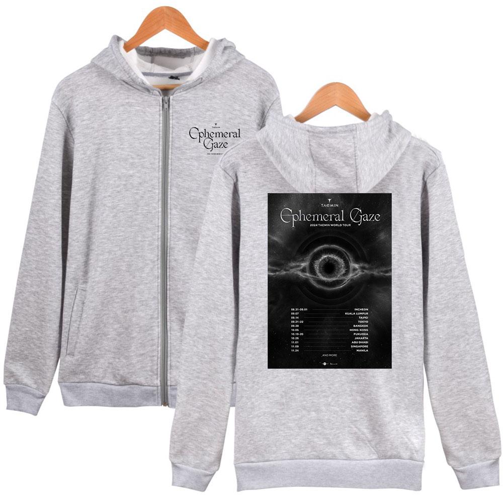 New Women Men's Zipper Hoodie Fashion Jacket Taemin Ephemeral Print Pattern Sweatshirt Street Apparel Casual Clothes Men Clothing