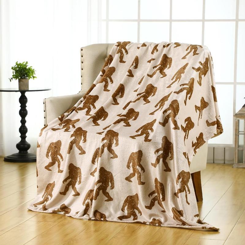 [1 шт. Фланелевый плед «Бигфут»] Buryeah Сасквотч Бигфут Фланелевый плед Уникальный забавный подарок для любителей Бигфута 30x40in