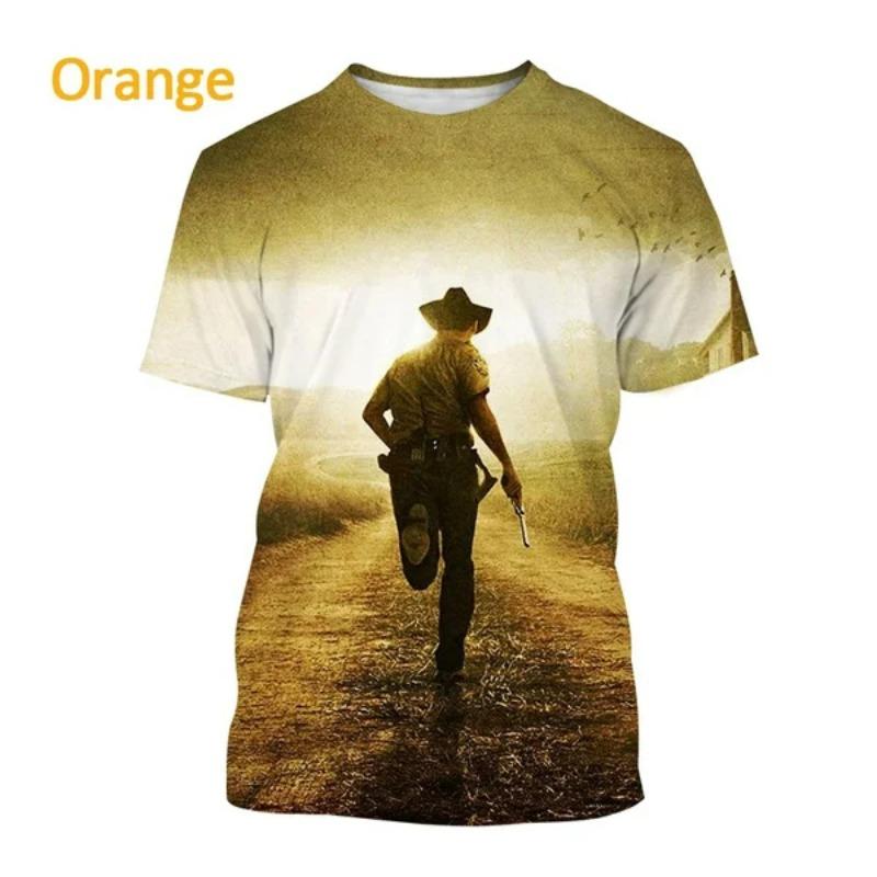 Popular TV Series The Walking Dead 3D Printed T-shirt Summer Men's Clothing Short Sleeve Tops Fashion Horror Oversized Tee Shirt
