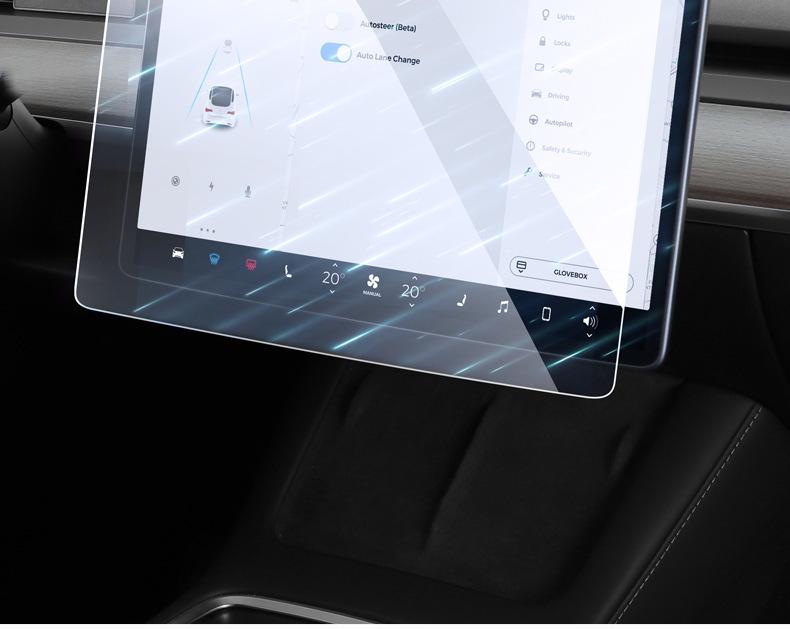 Tesla Model 3/Y Yoke Refresh Screen & Console Protection Kit: Tempered Glass & HD Film