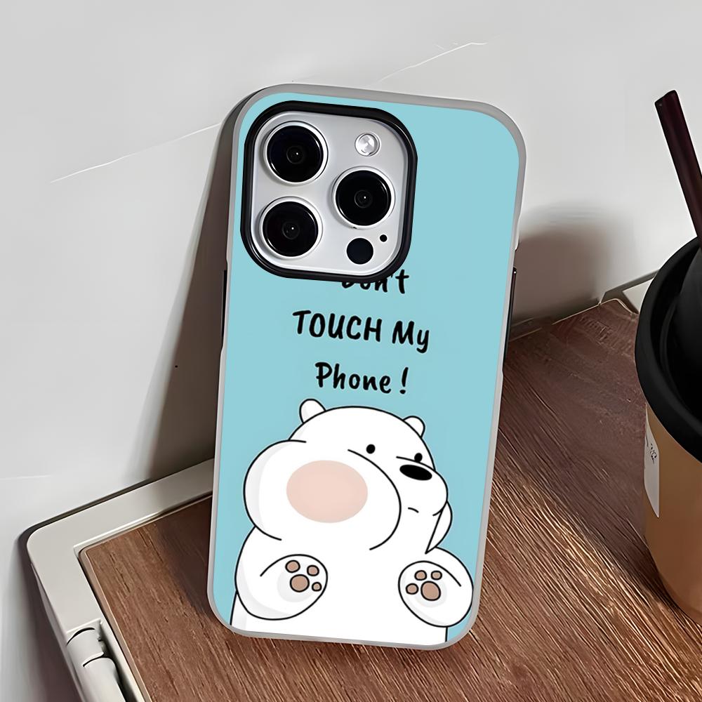 Ice Bear Phone Case For IPhone 17 Air 16 E 15 14 Plus 13 12 11 Pro Max Jelly 2 In 1 Protective Case