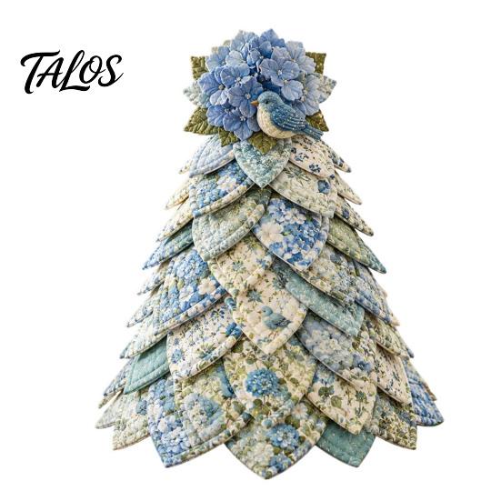 Creative Holiday Gift Ideas DIY Quilted 3D Christmas Tree Craft Kit for Beginners, Handmade Fabric Patchwork Handcrafted Decor Set Tabletop