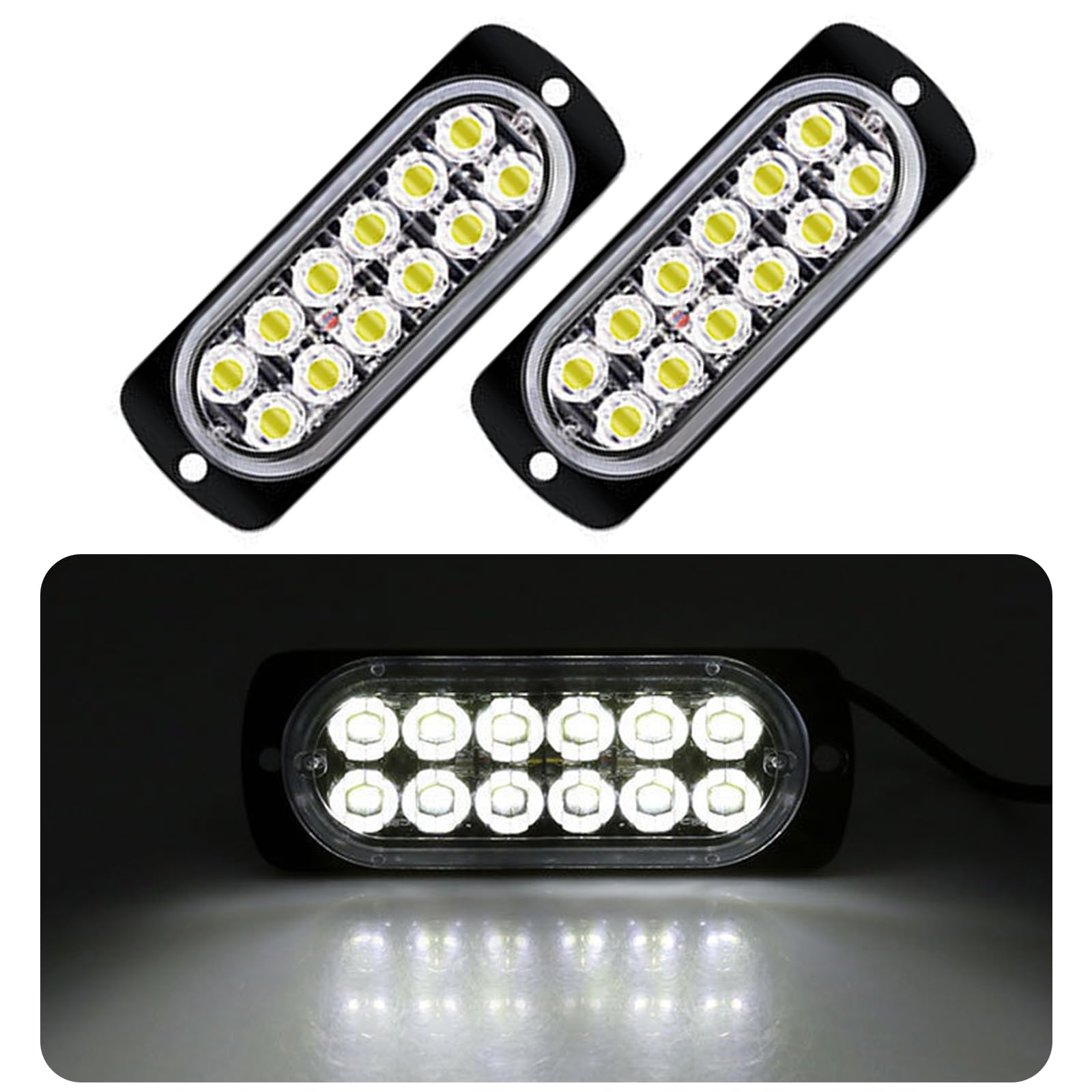 

sakurawing Universal Strobe Flash LED Light Daylight Car Motorcycle Truck 24v Waterproof Explosion Custom White белый