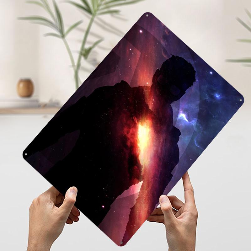 

Silhouette in Space Poster Customized Wall Art Vintage Metal Signs Retro Tin Plaque for Man Cave Aesthetic Decoration Room Decor 7.9x11.8In(20x30cm)