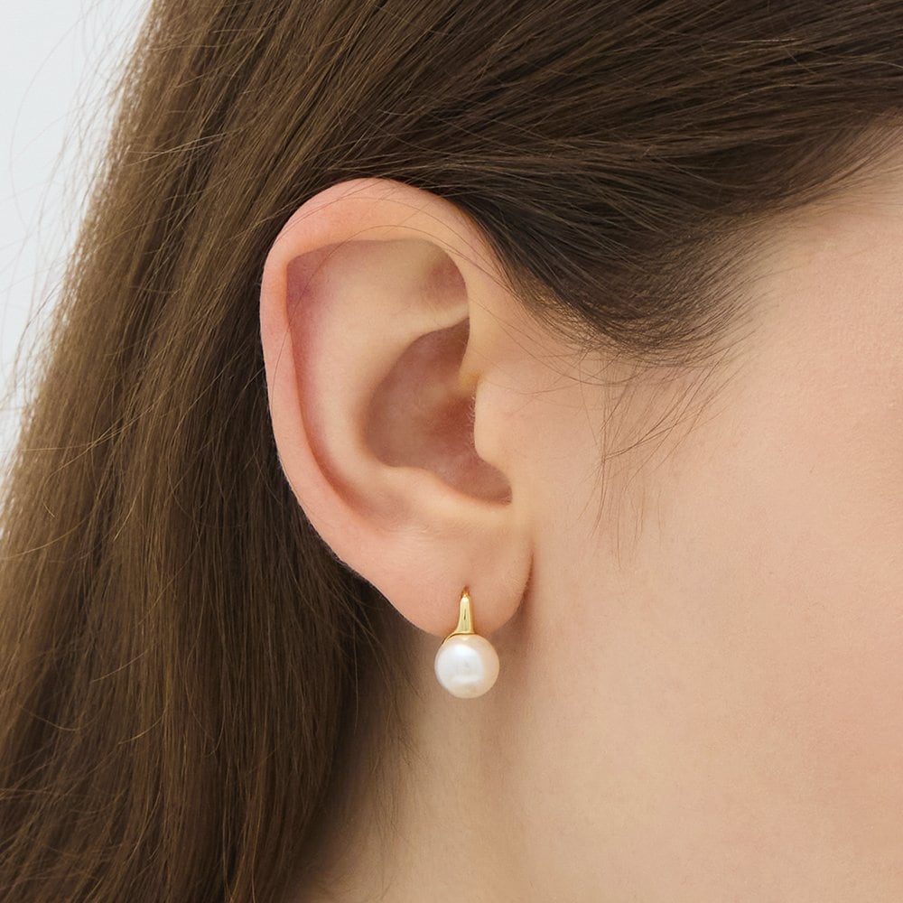 H Edice Stříbrná (Y) Perlové náušnice na jedno kliknutí 8mm Hl6E55616Y9Xxx