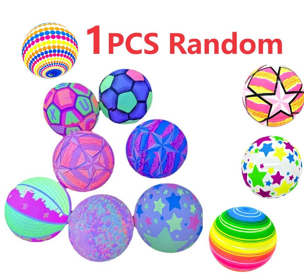 3pcs Environmentally Friendly Rainbow Ball Toys for Children Indoor and Outdoor Game Soft and Elastic Leather Ball Party Gifts