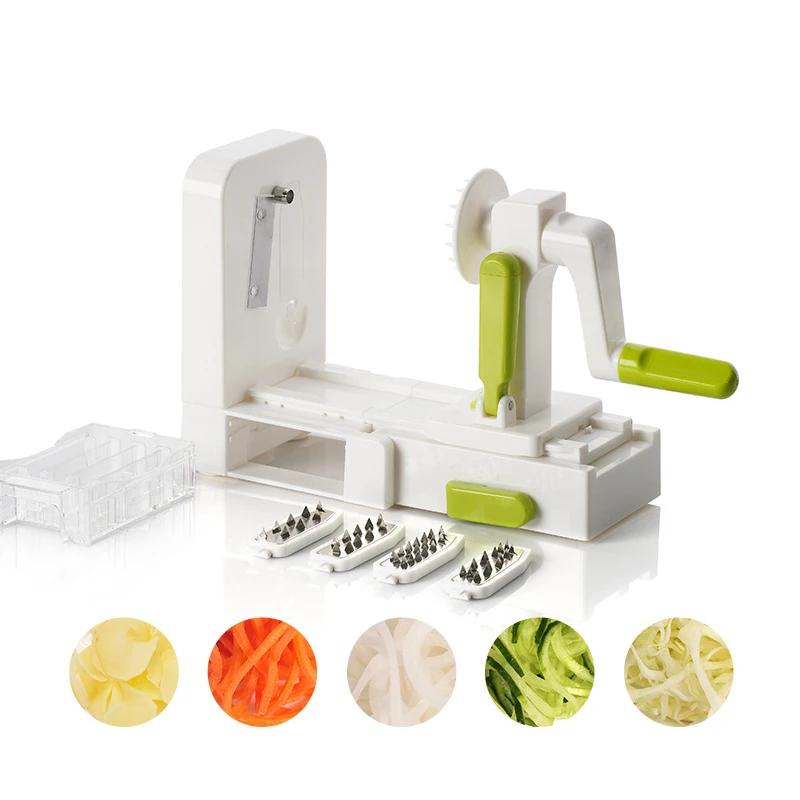 Five-in-One Multi-Functional Vegetable Cutter Hand Grater Radish Cucumber Shredded Folding Reel Potato Shredded Cutter Kitchen