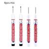 4/12 Pcs Waterproof Long Head Markers Deep Hole Marker Pen for Metal Carpenter Red/Black/Blue/Green Ink Woodworking Tools Marker