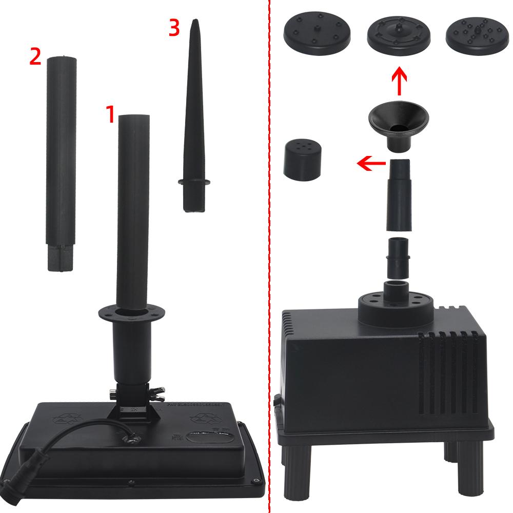 1,5W 7V Solar-Wasserpumpe für Gartenbrunnen, bürstenlose Gleichstrom-Wasserpumpe, Tauchpumpe für den Außenbereich