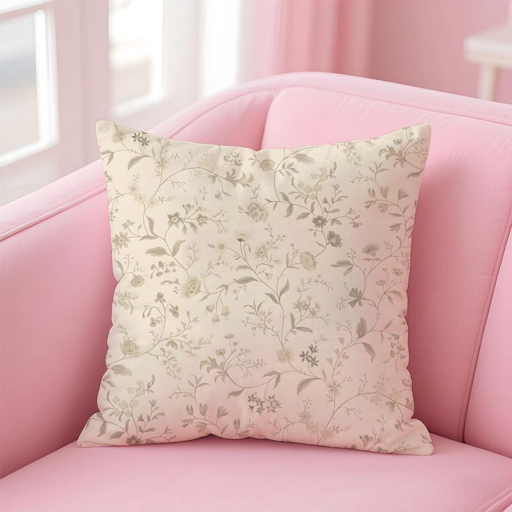 fashion Retro French courtstyle Floral motif Cushion Cover Pillowcase Short Plush Invisible zipper Room Sofa Cushion Cover