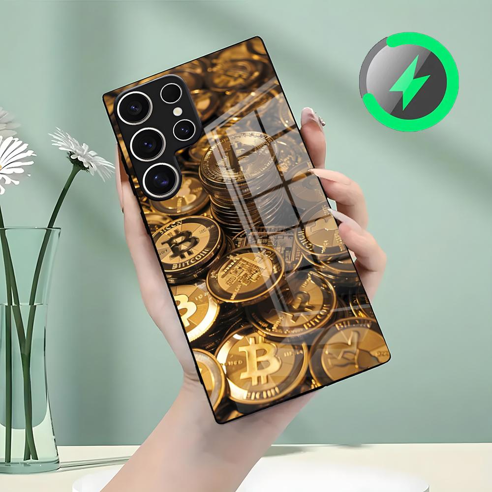 Bitcoin Phone Case For Samsung S26 S25 S24 S23 S22 S21 S20 Edge Ultra Plus FE For Magsafe Glass Case
