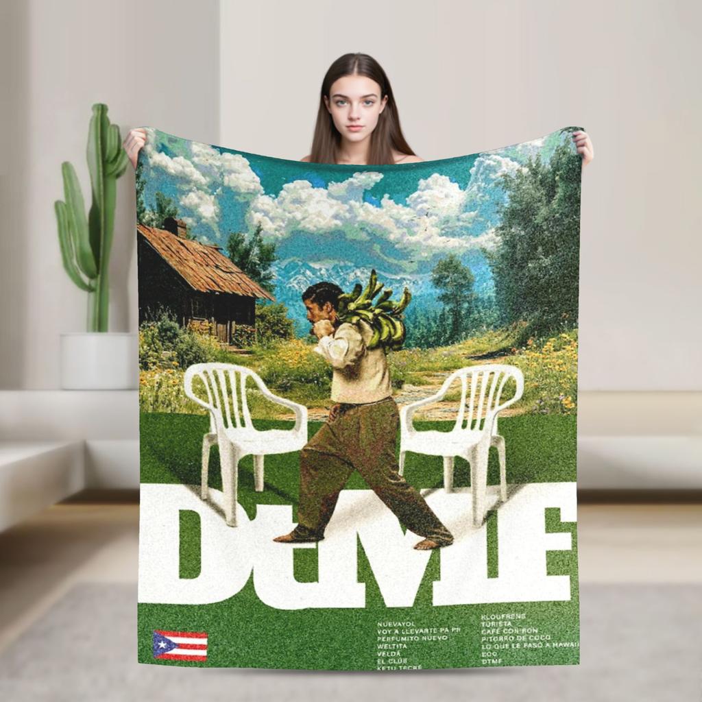 Bad Bunny Blanket Coral Fleece Plush Spring Autumn Multi-function Soft Throw Blankets for Sofa Office Bedspread