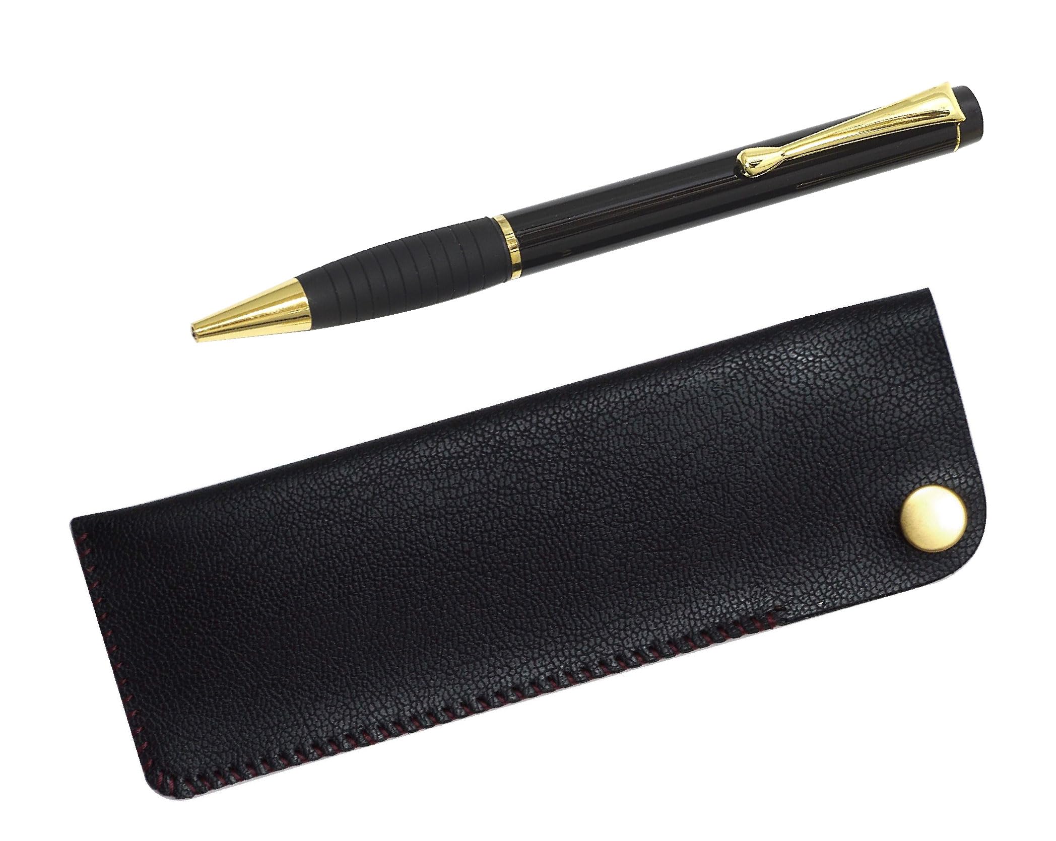 

Black horizontal snap pen case with Midnight Rubber rotating ballpoint pen set (black, 3-pack) T23-NK01B-T102BP-B-3 чёрный