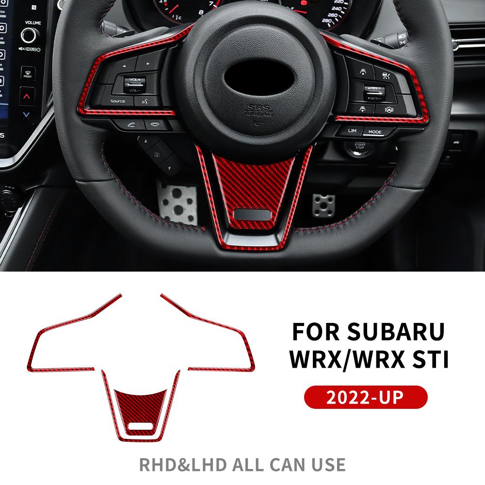 Real Carbon Fiber Sticker For Subaru WRX/ WRX STI 2025 2025 2025 Car Steering Wheel Center Black Red Interior Trim Accessories