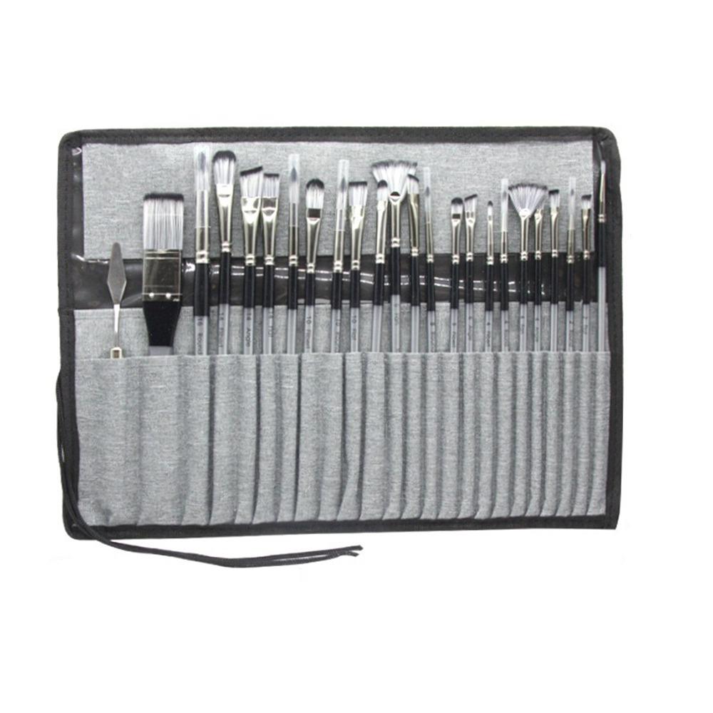 

24pcs/set Wooden Handle Paint Brush Set DIY Art Oil Painting Brushes Students Use 24pcs