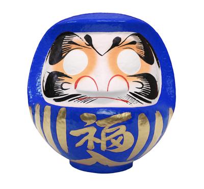 Figurine/Objet Daruma Takasaki Taille Objectif, Bleu, 5, 15x14x17cm, Réalisation, HKDM-5-BL-9