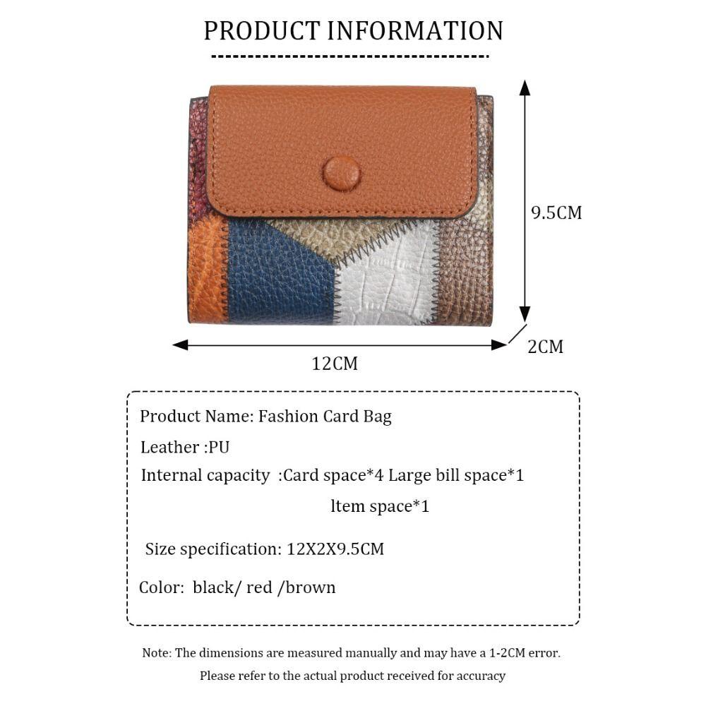 New PU Leather Short Wallet Small Zipper Card Holder Money Bag Women