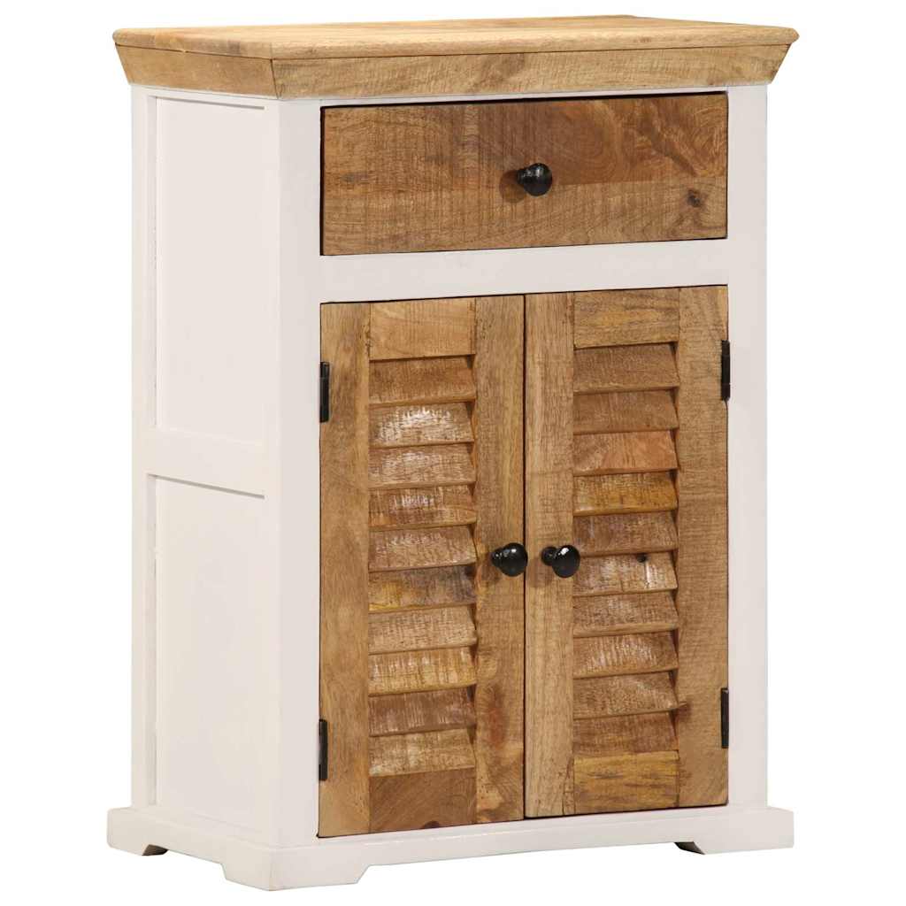 Sideboard White and Brown 55x30x73 cm Solid Wood Mango