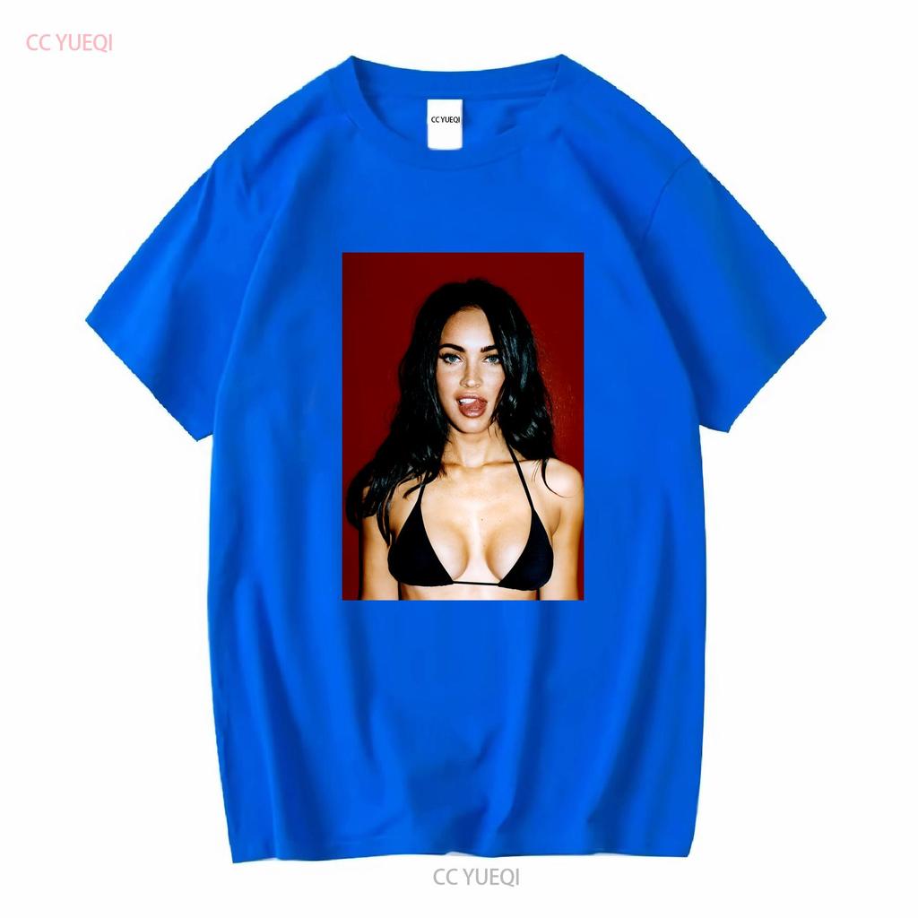 Megan Fox T Shirt Long or Short Sleeves Vintage Washed Casual Graphic Top For Everyday Wear Versatile Stylish Streetwear Homme