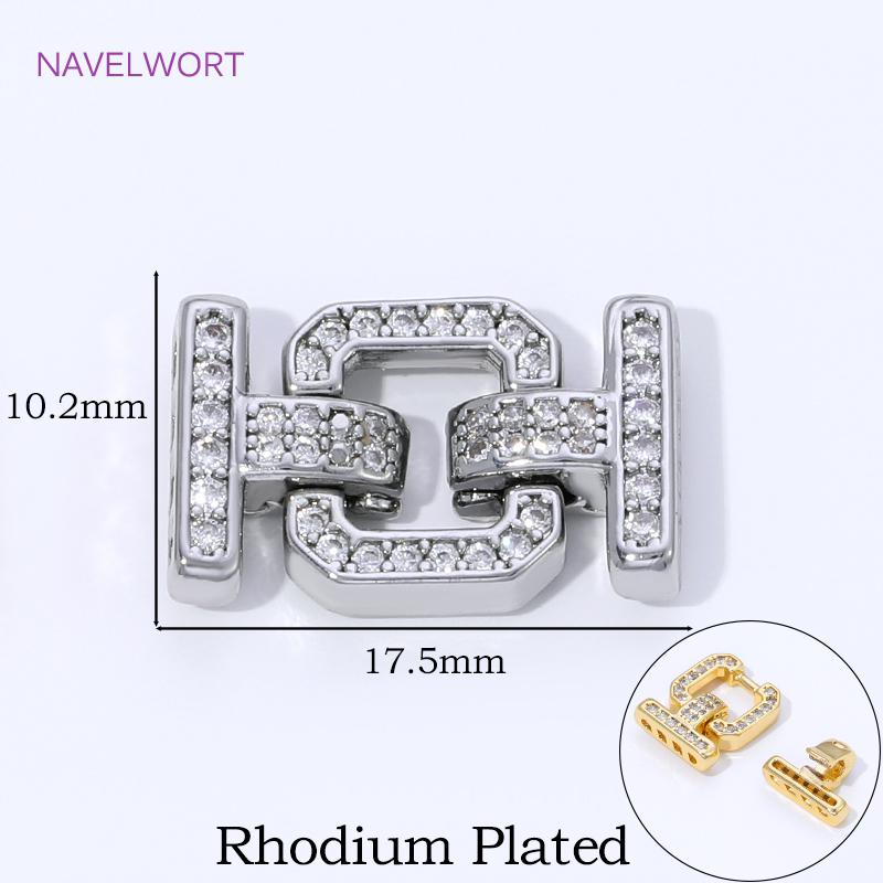 18K Gold Plated Brass Jewelry Clasps For Bracelets Making,With Zircon Connector Clasp,Locks For Jewelry,DIY Necklace Accessories