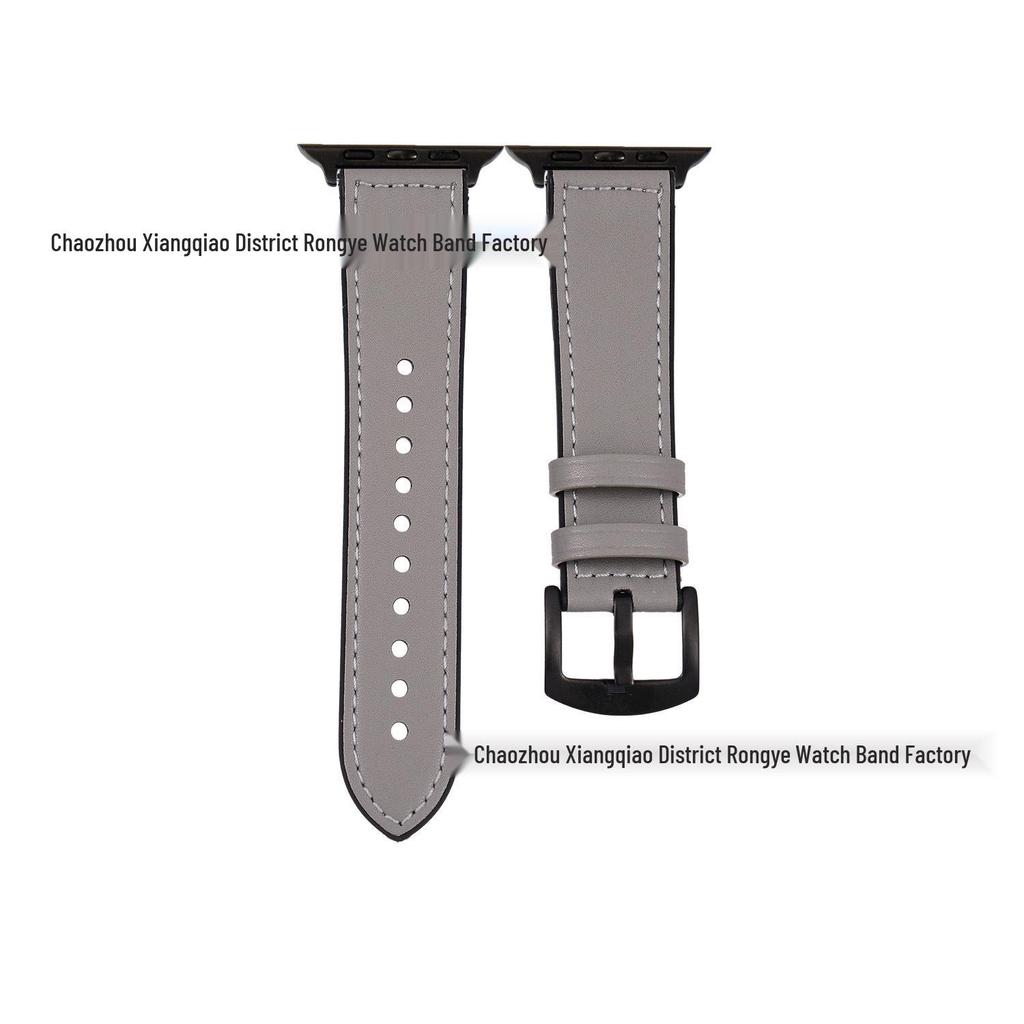 Compatible Silicone Leather Straps for Apple Watch Series 3-8