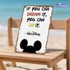 2D Flat, 1pc Disney Vintage Mickey Mouse & Walt Disney Quote Metal Sign - 20.32x30.48 cm Retro Iron Wall Decor with Iconic "If Y