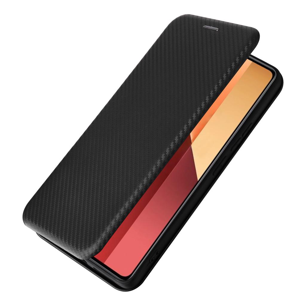 For Xiaomi Redmi Note 13 Pro 4G/Poco M6 Pro 4G Case Carbon Fiber Texture PU Leather Phone Cover