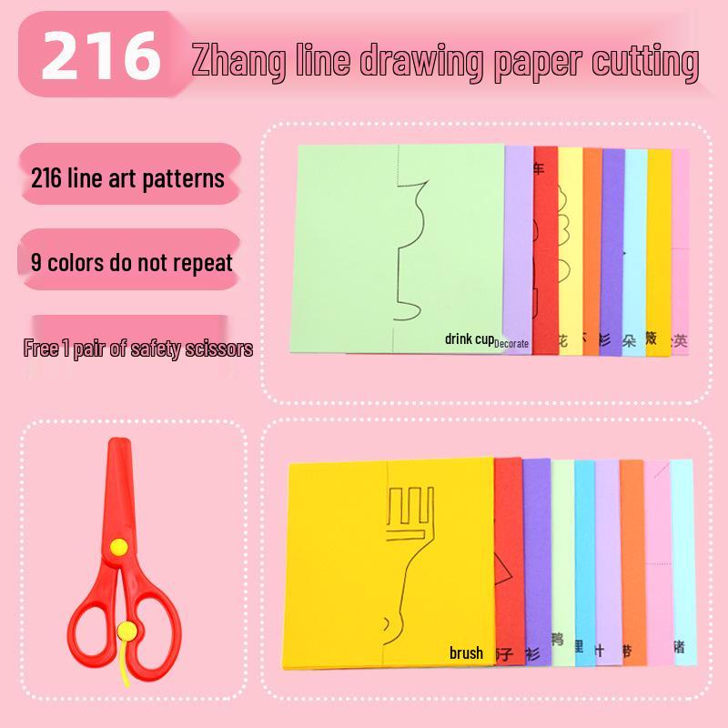 Buntes Origami DIY-Set: Lustiges pädagogisches Papierschneideset für Kinder