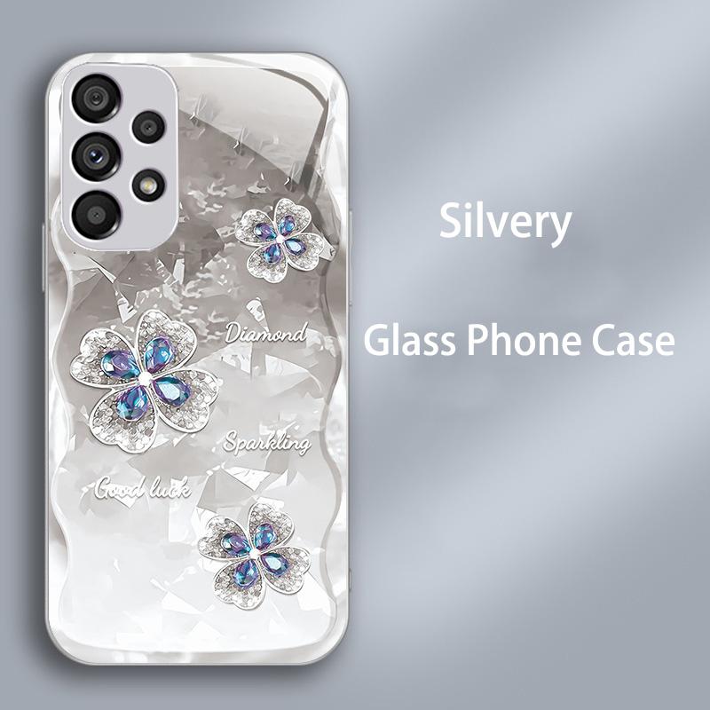 Capa de Vidro Temperado de Luxo para Samsung Galaxy A52 A52S A72 A22 A13 Lte A12 M12 A50 A50S A30S A20S Capa Rígida PC à Prova de Choque Funda