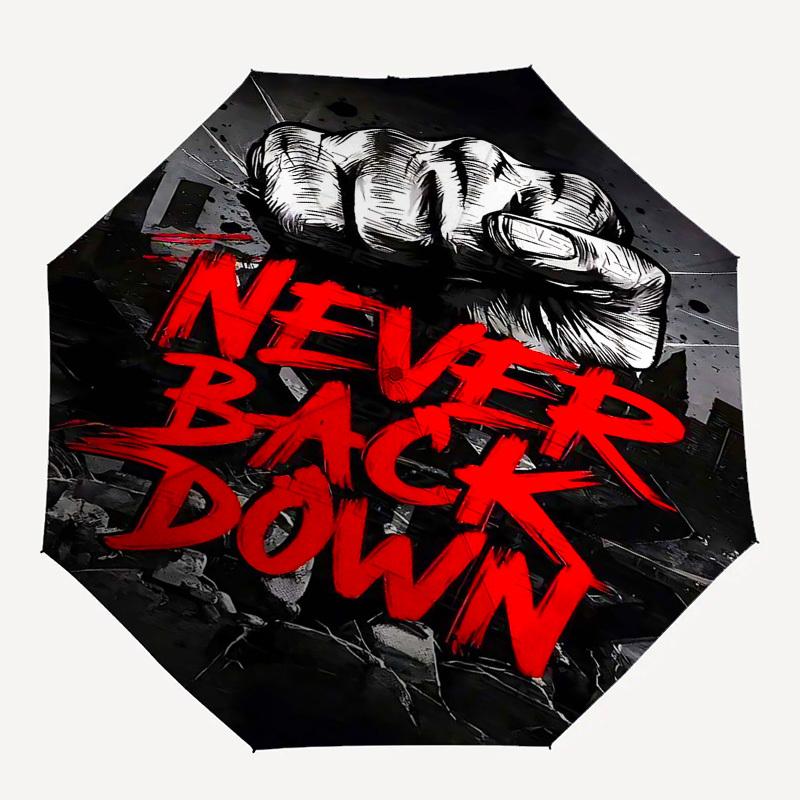 1 шт. Никогда не отступай, Автоматическое открытие, Ветрозащитный, Компактный дорожный зонт, Подарок на день рождения, Рождество, Деловому человеку 93053