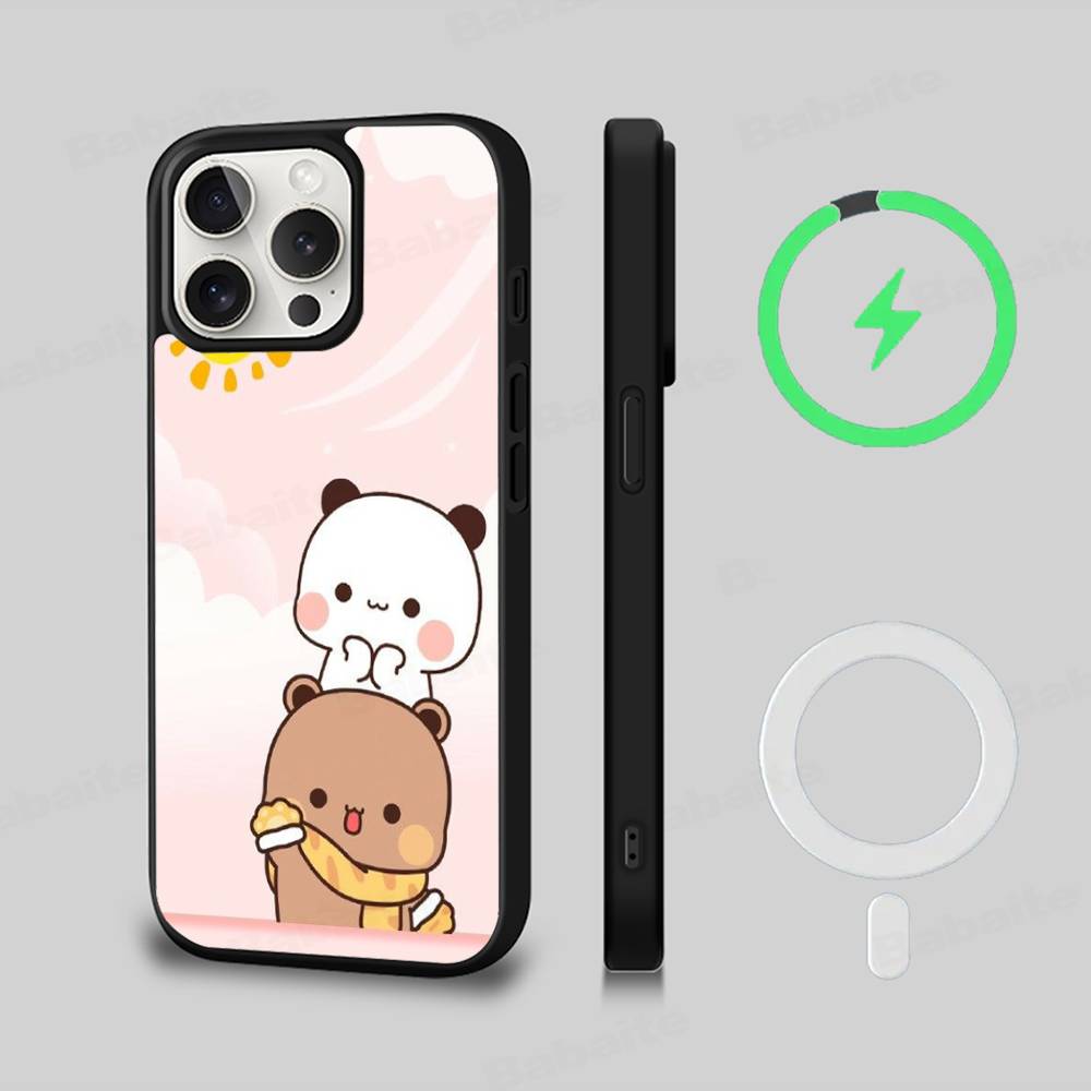 

BuBu And DuDu Black For Magsafe Magnetic Phone Case For IPhone 16 15 17 Pro Max 11 12 13 14 Plus Cover iPhone 16pro max