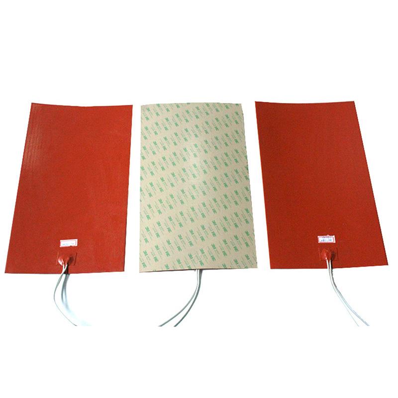 12V 24V 110V 220V Silicone Rubber Electric Heating Pads 3M Adhesive Sticker Thermal Heater Baking Mat NTC 100K Thermistor Sensor