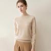 Women's Pure Cashmere Round Neck Sweater - Autumn/Winter Solid Color Warm Knit Pullover