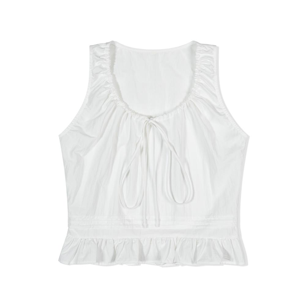 MOAA Ribbon Frill Blouse (White)