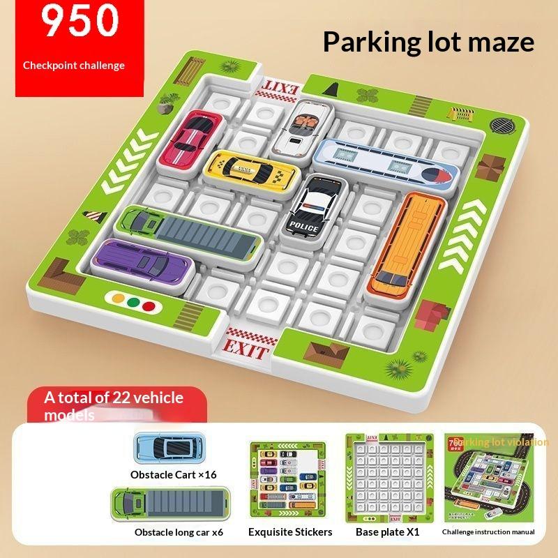 1 Set Magnetisches Parkplatz-Puzzle Stau-Spiel für Kinder Pädagogisches Logisches Denken Spielzeug Zahlen-Schiebe-Puzzle Gehirnjogger Geschenk