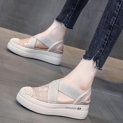 Summer New Ladies Sandals Women Fashion Solid Flat Thick Sandal Retro Rome Style Sandals