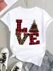 (Asian Size) faith printing trend Christmas Clothing T Shirt Tee Top Festival New Year Women Fashion Print Female Woman Short Sleeve Graphic T-shirts
