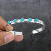 Santa Rosa Turquoise Gemstone 925 Sterling Silver Cuff Bangle Adjustable