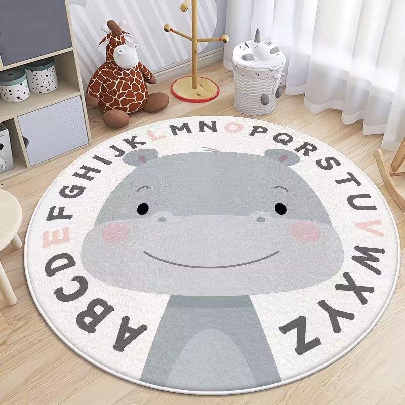 

Round Cute Cartoon Carpet Imitation Cashmere Floor Mat Children s Floor Mat Bedroom Bed Rug 800MMx800MM