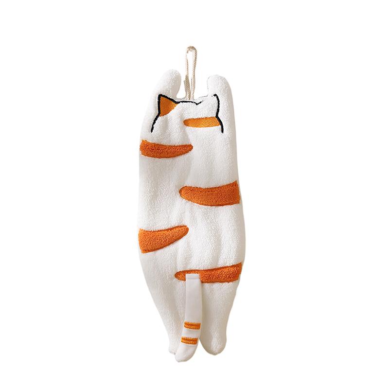 Cute Cat Rabbit Elephant Hanging Towel Kitchen Hand Towel Bathroom Soft Absorbent Handkerchief Wipe Towel Cartoon Kids Towels