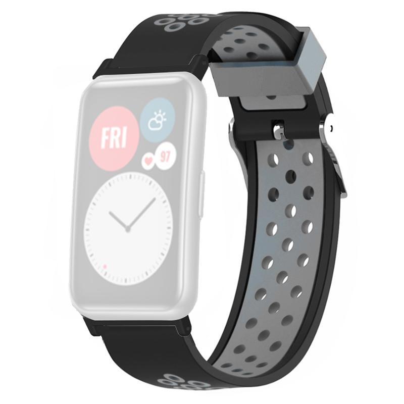 For Huawei Watch Fit/Watch Fit Special Edition Dual Color Silicone Watch Band with Breathable Holes