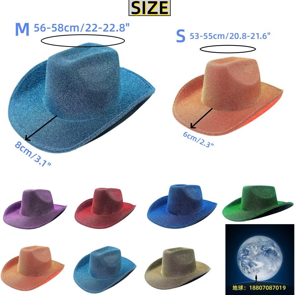 Popular European and American Shiny Western Cowboy Hat Men's and Women's Performance Party Hat Fashion Jazz Hat