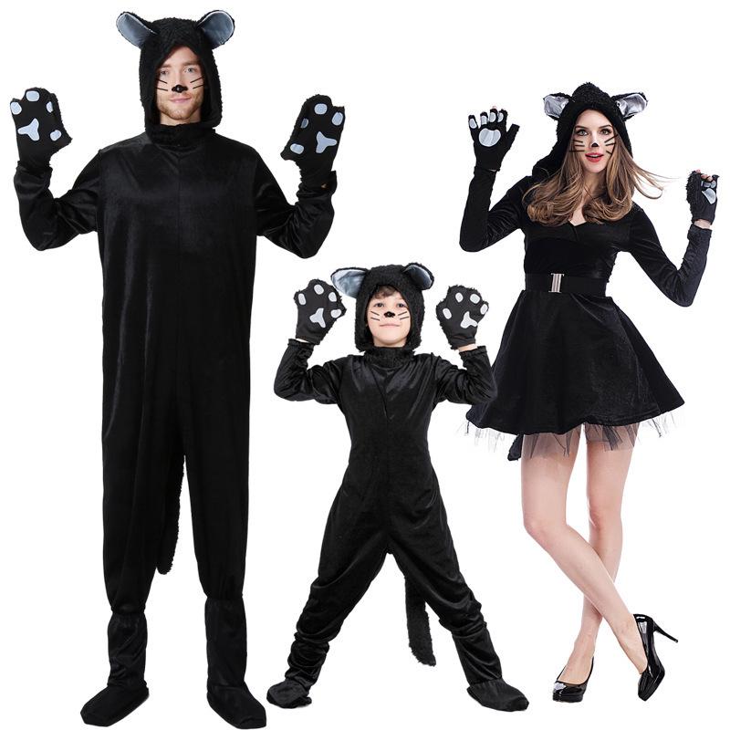 Kostým pro chlapce Pinse Halloween Černá kočka Maškarní - Dětský výkonnostní Cosplay outfit