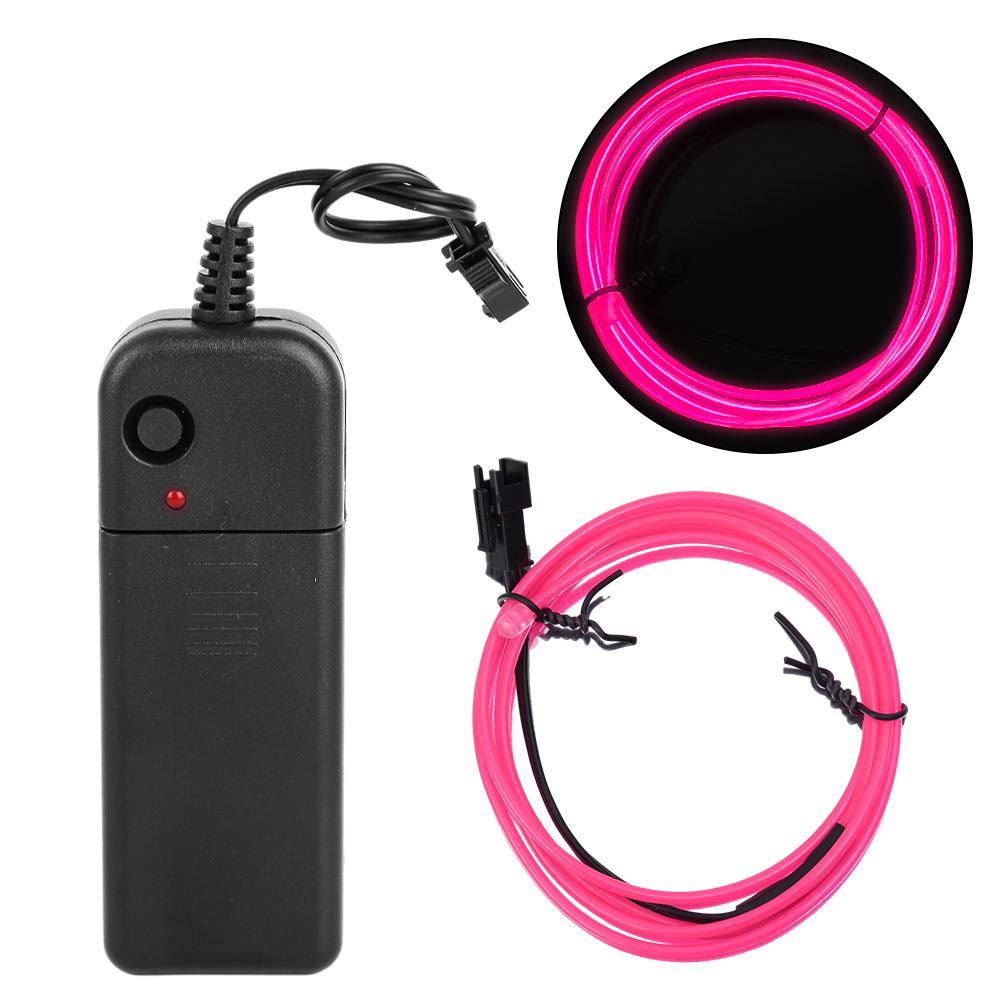 Car Interior Atmosphere Lamp Strip Shearable Neon EL Cold Light Wire Light AA Battery Controller Ambient Decorative Light Lamp