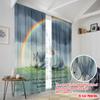 2pcs 2D flat printing Window Treatment Curtains Horse Rainbow Storms Polyester Without Electricity 0 Perfect for Decorations