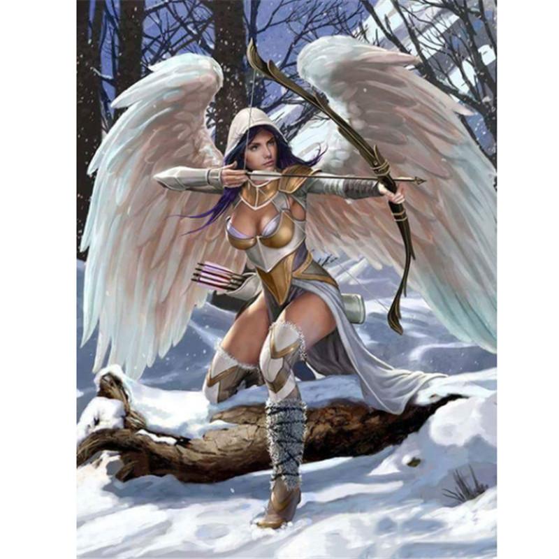 Angelo 5D fai da te pittura diamante pieno quadrato/rotondo trapano ragazza triste diamante ricamo kit punto croce arredamento casa regalo