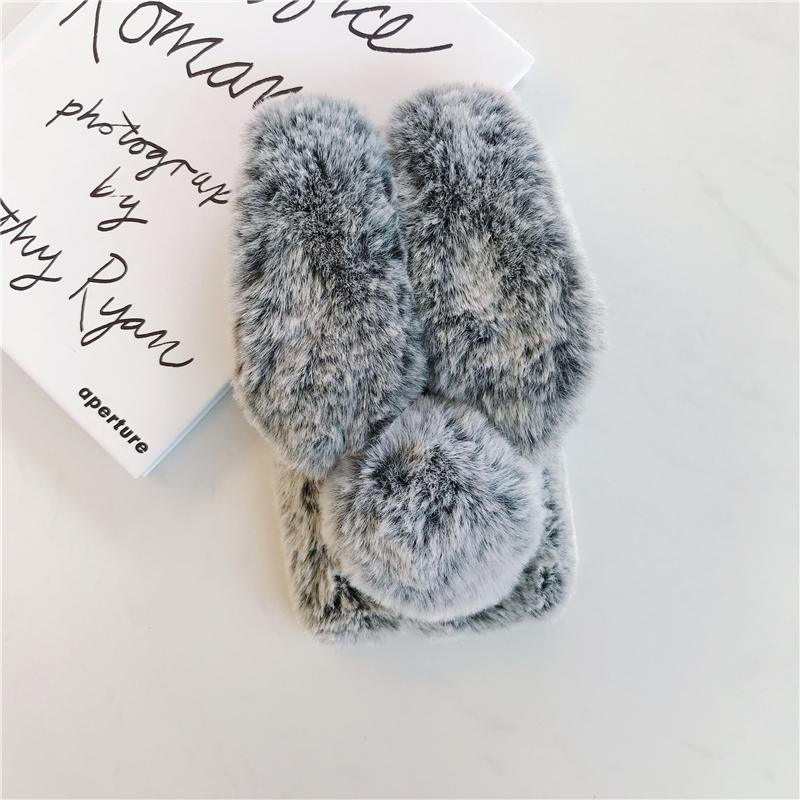 Mykt Plysj Furry Kanin Deksel For iPhone 16 13 14 15 11 12 ProMax 3D Kanin Varmt Pels Hår Deksel