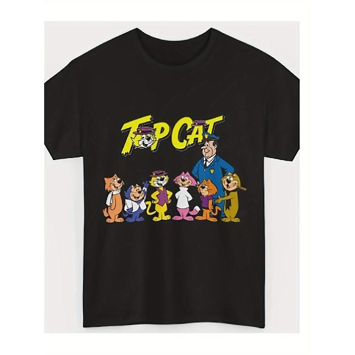 Men s Hanna-Barbera Top Cat & His Gang Vintage 1960s Cartoon T-Shirt - Official Retro TV Show Characters (Top Cat, Chico the Juan, Meep the Meep) 6XL чёрный