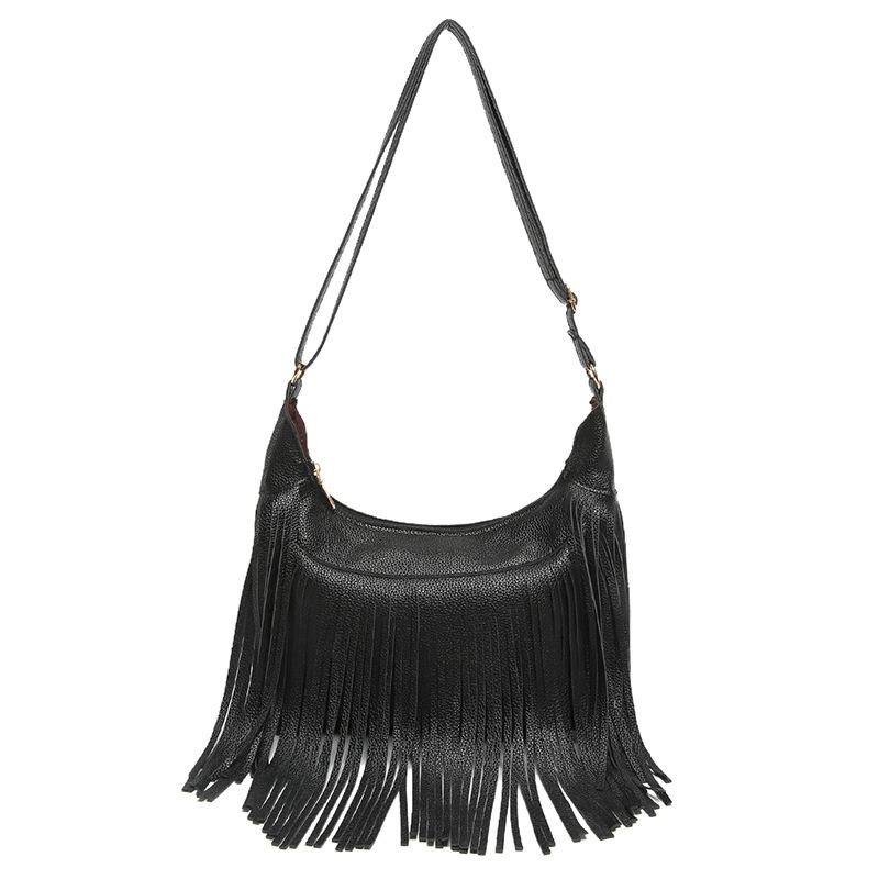 American Personality Design Sense Niche Retro Fringed Bag Women's 2024 Spring Imitation Suede Messenger Bag Niche Shoulder Bag